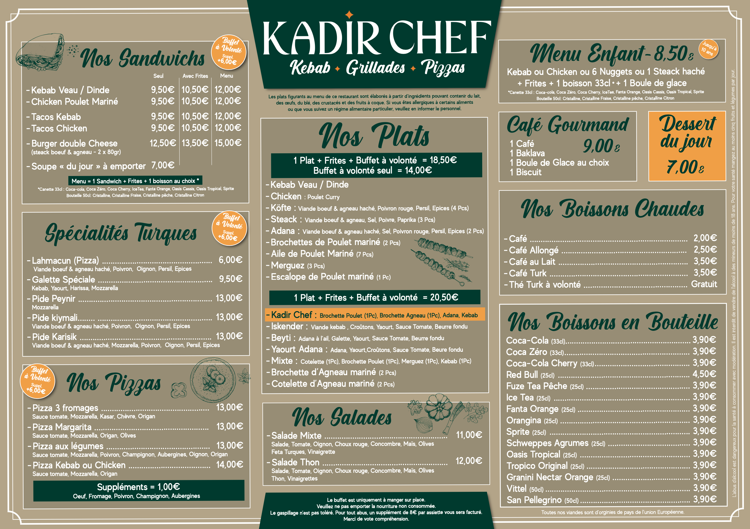 Carte Kadir Chef
