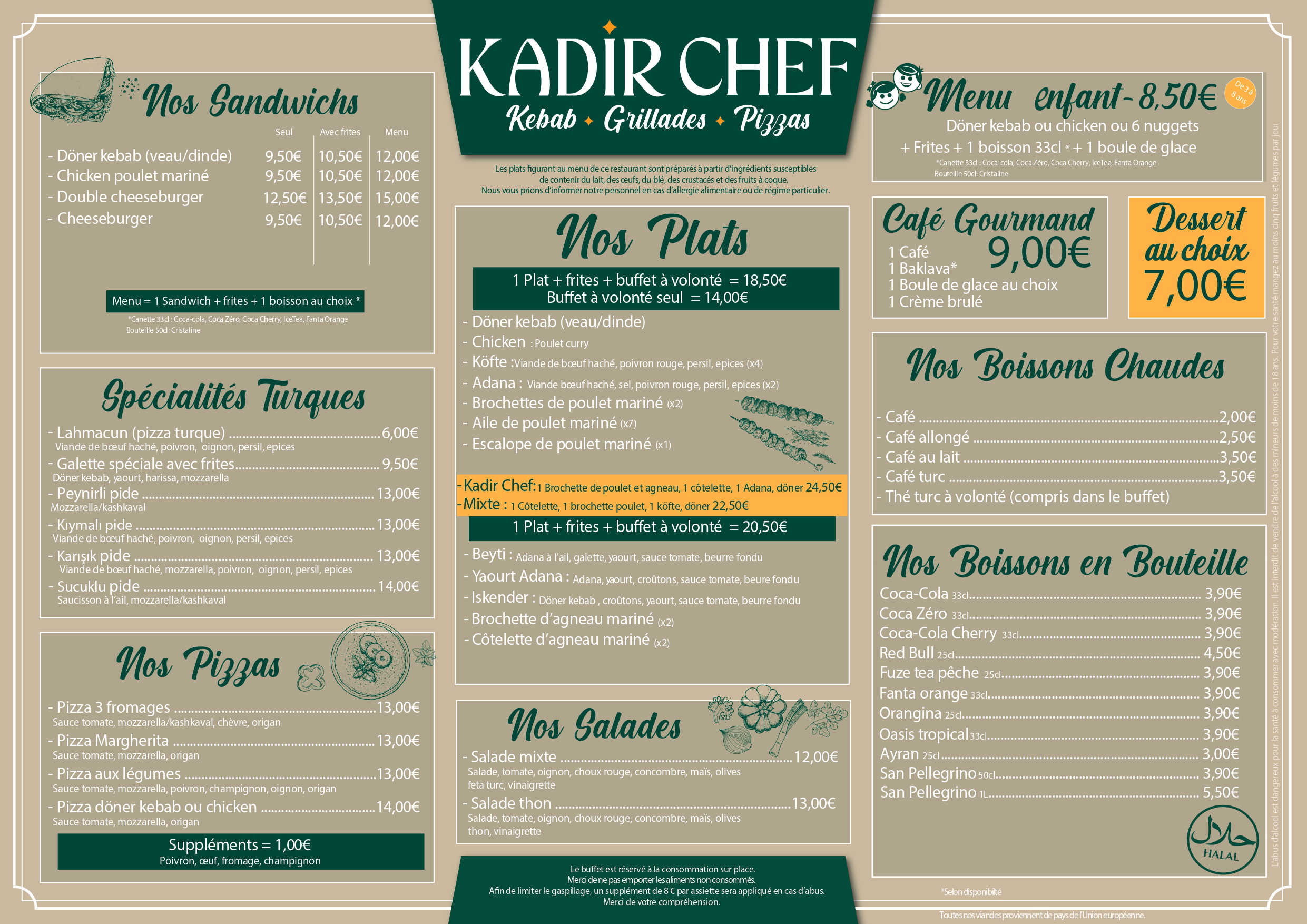 Carte Kadir Chef